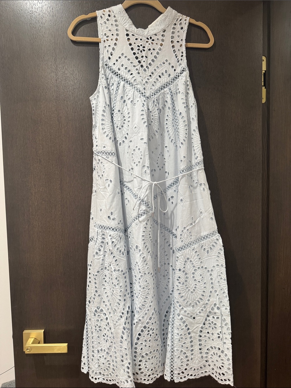 Zimmermann Sleeveless Blue Eyelet  Dress - Elegant Summer Style